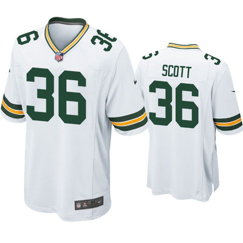 Men Green Bay Packers 36 Vernon Scott Nike White Player Game NFL Jersey